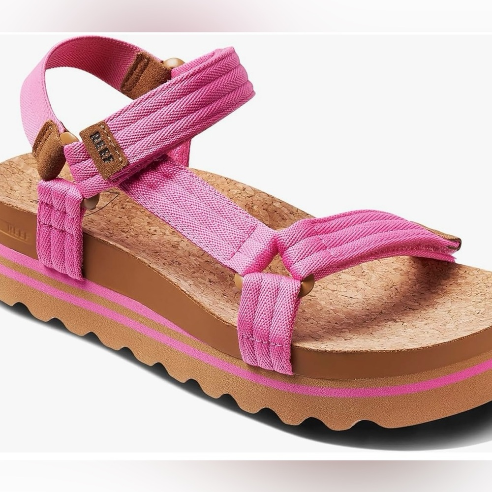 REEF Pink Platform Sandals